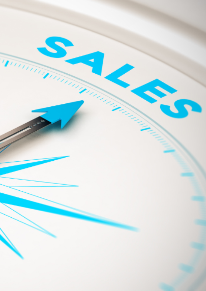 Sales compass pointing upward